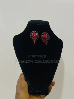 Luxury Ruby Crystal Statement Earrings