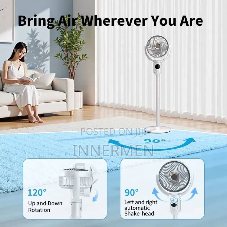Ultracool Rotating Pro 4‐Mode Rechargeable Fan (9h Timer + Remote)