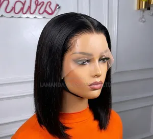 Premium Full Frontal Double Drawn Straight Bob Human Hair Wig