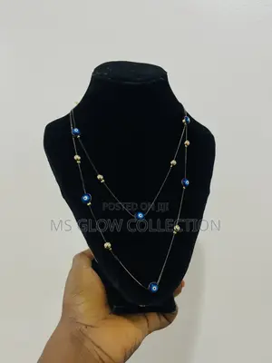 Trendy Blue Evil Eye Protection Necklace (Layered)