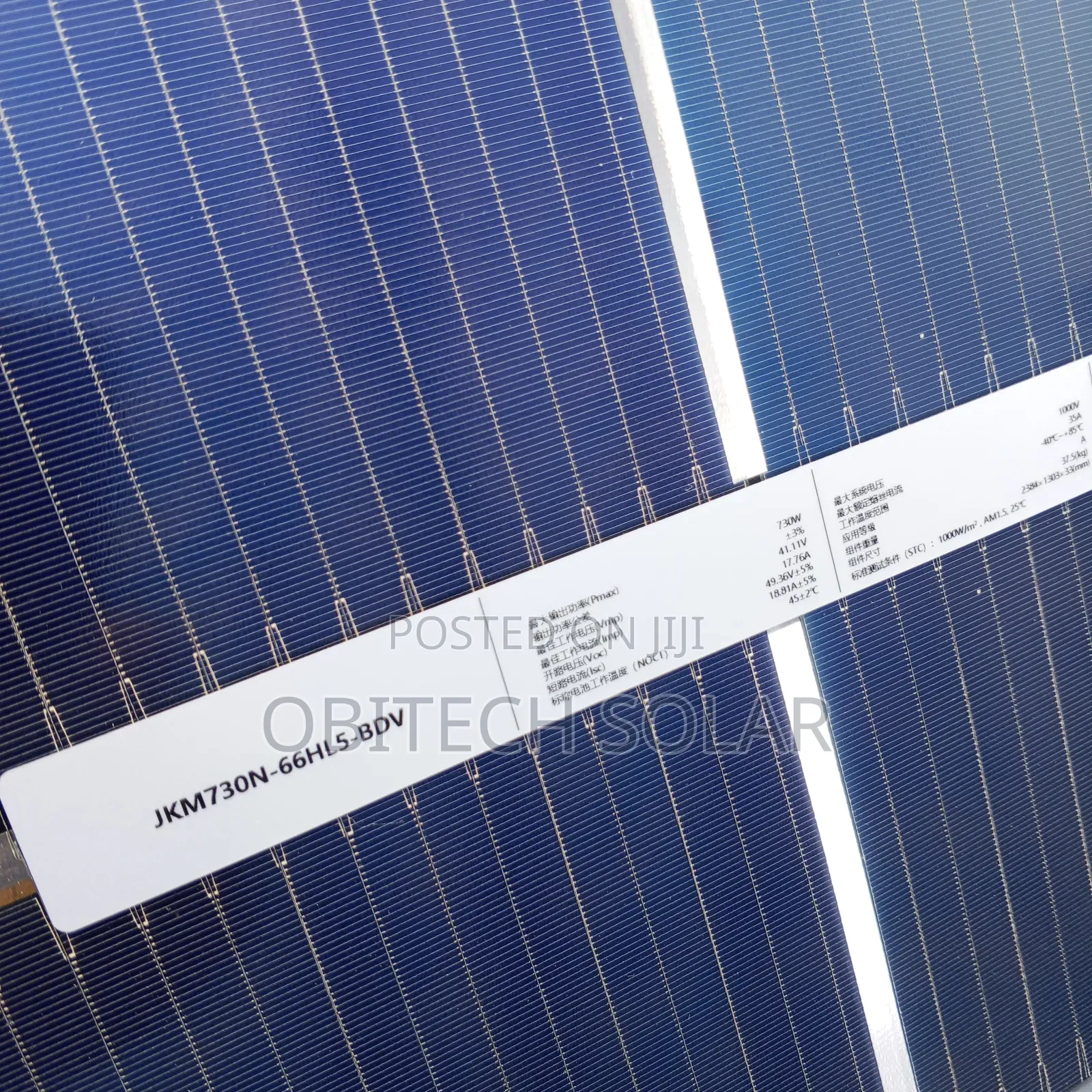 730watts Jinko 156 Cell Solar Panel