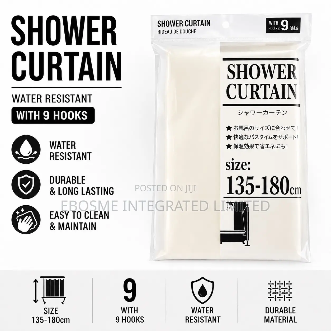 Shower Curtain 135 X 180 Cm
