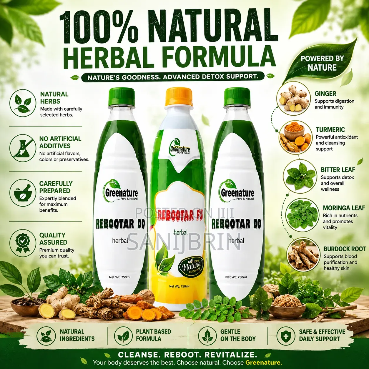 Greenature 3-Bottle Advanced Detox Pack: Complete Herbal Body Reset
