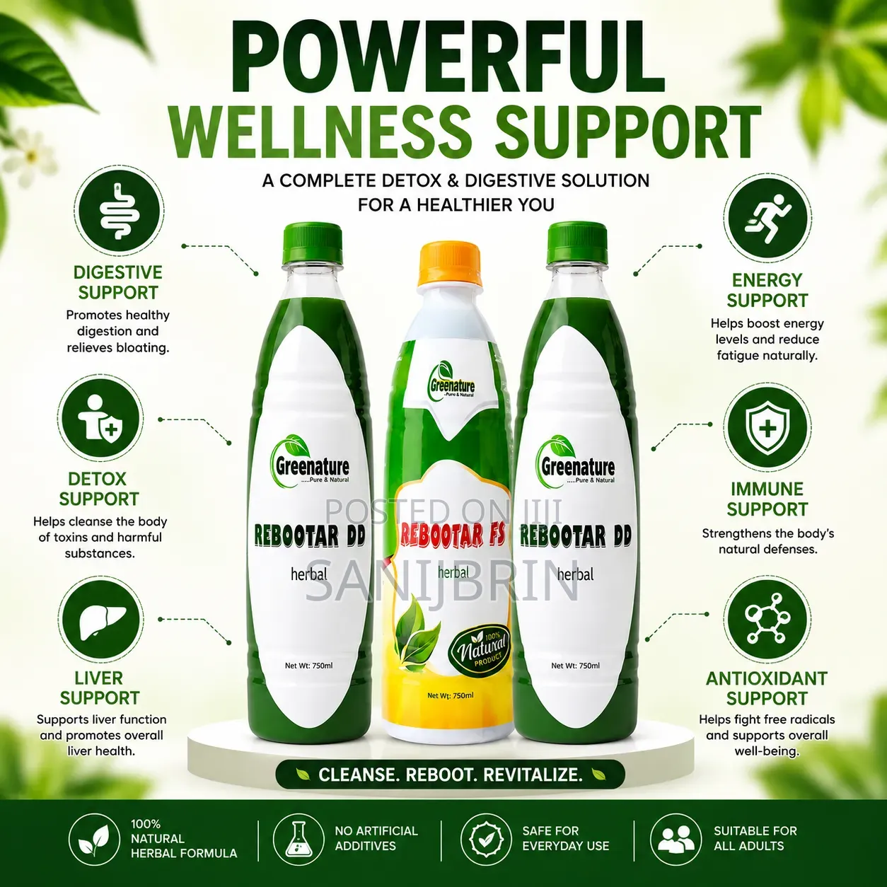 Greenature 3-Bottle Advanced Detox Pack: Complete Herbal Body Reset