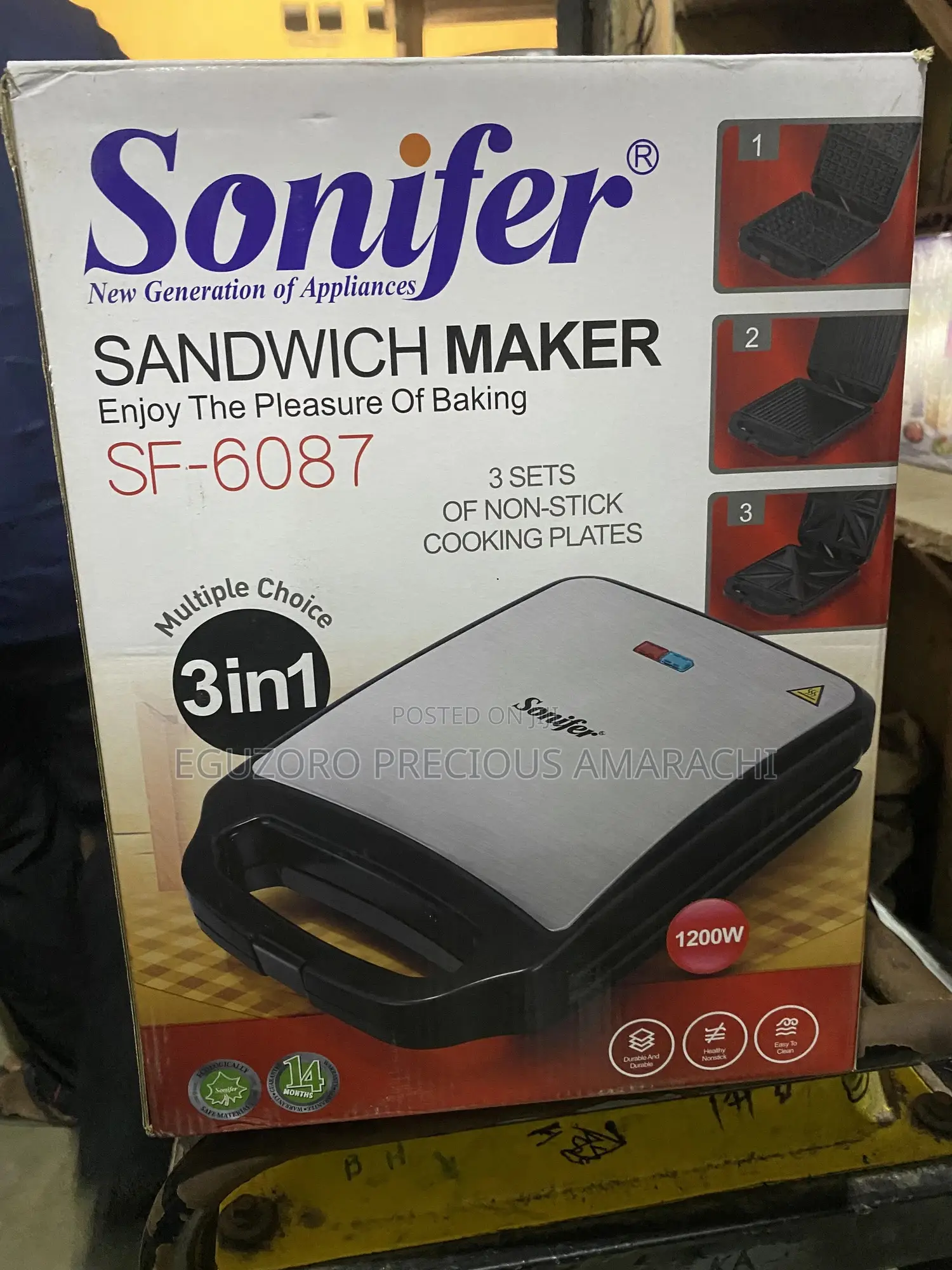 Sonifer Quality 3 in 1 Sandwich Maker