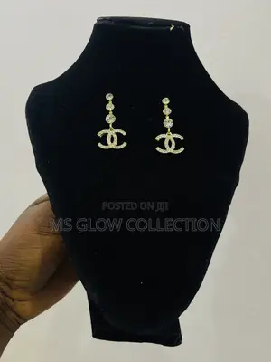 Luxury Double C Crystal Drop Earrings