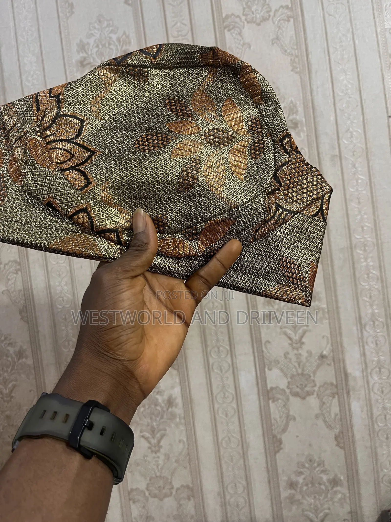 Yoruba Native Cap Damask Senator