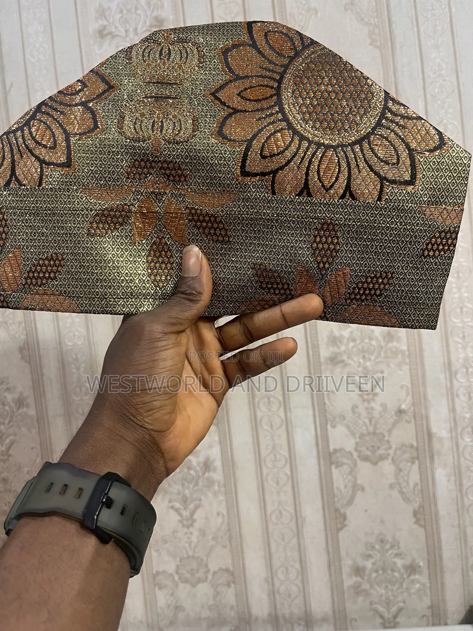 Yoruba Native Cap Damask Senator