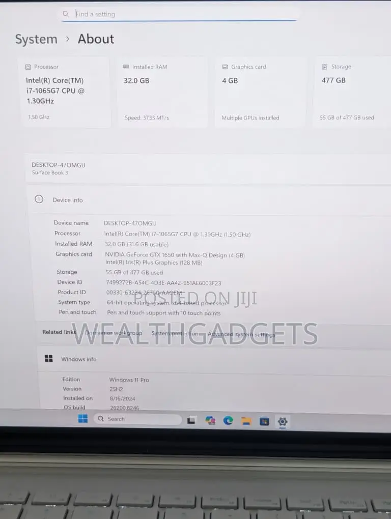 Laptop Microsoft Surface Book 3 32GB Intel Core i7 SSD 512GB