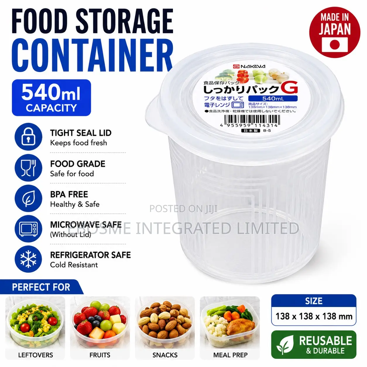 540ml Food Container With Lid