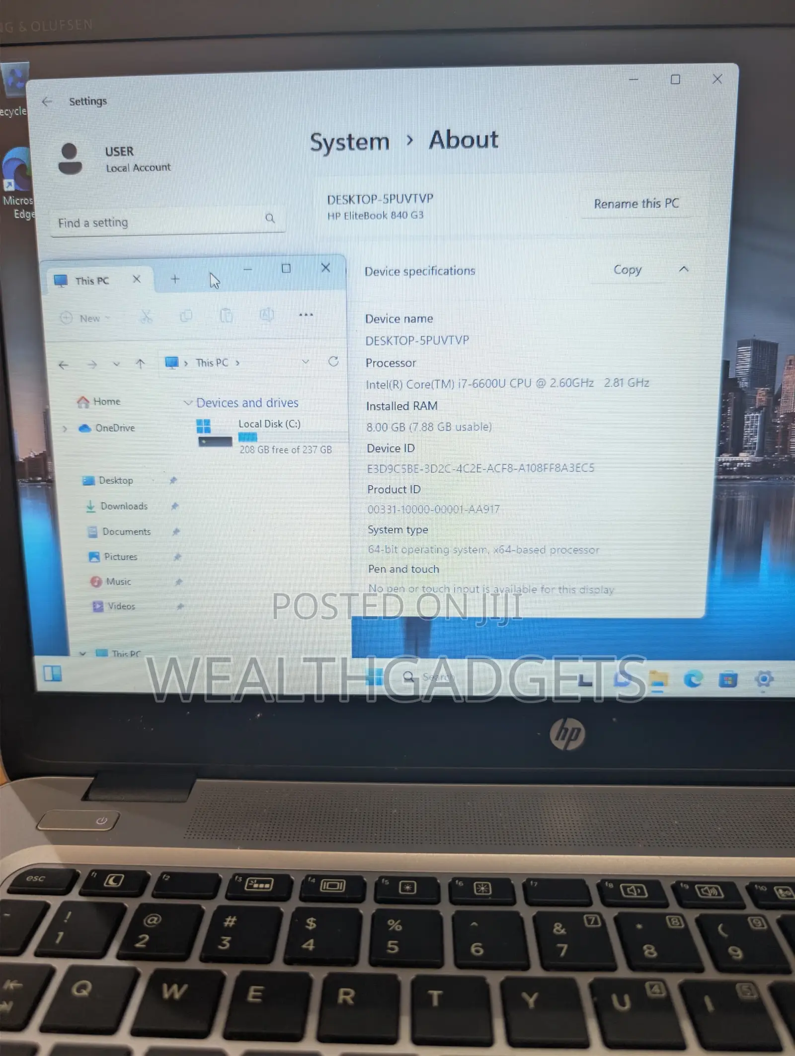 Laptop HP EliteBook 840 G3 8GB Intel Core i7 SSD 256GB
