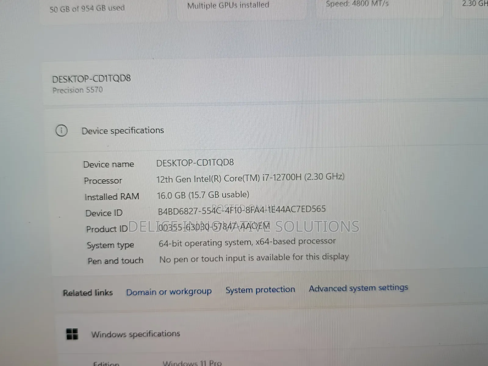 Laptop Dell Precision 5570 16GB Intel Core i7 SSD 1T