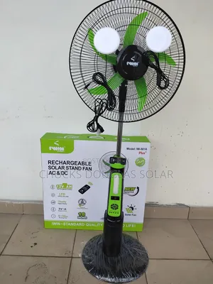 Iwin 18-Inches Solar Rechargeable Stand Fan