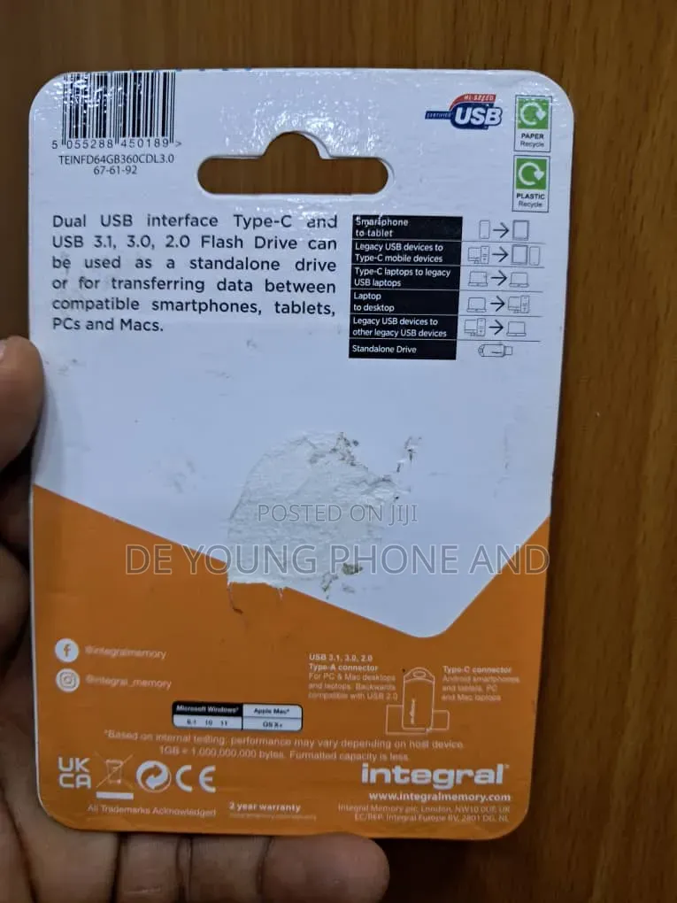 Integral Dul Usb-C and Usb 3.0 Flash Drive