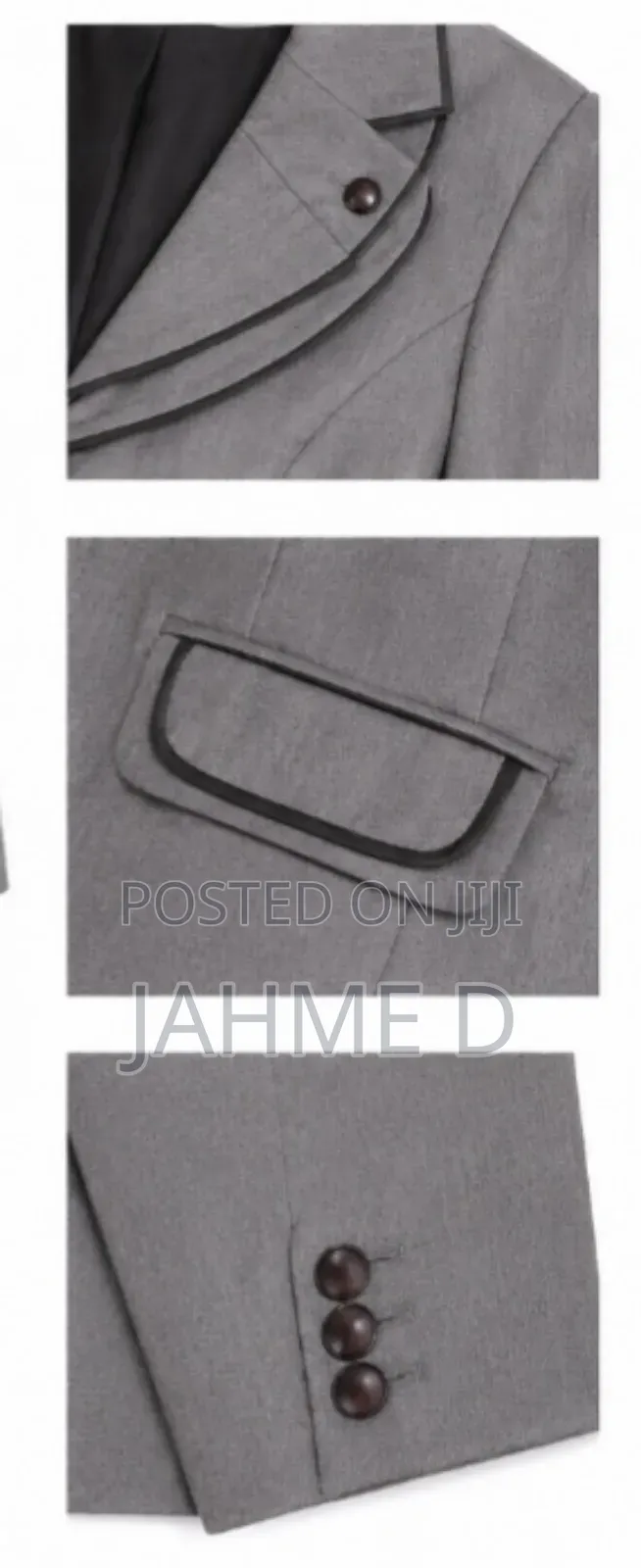 Elegant Grey Corporate Blazer Skirt Suit