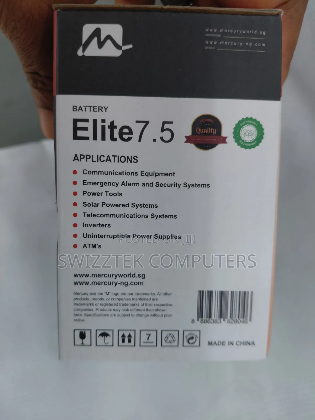 Mercury Ups Replacement Battery 7.5ah