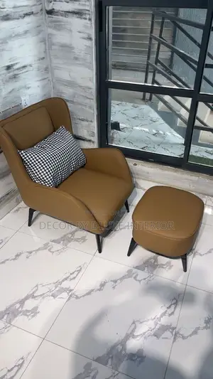 Italian Minimalist Sofa Chair With Leg Rest