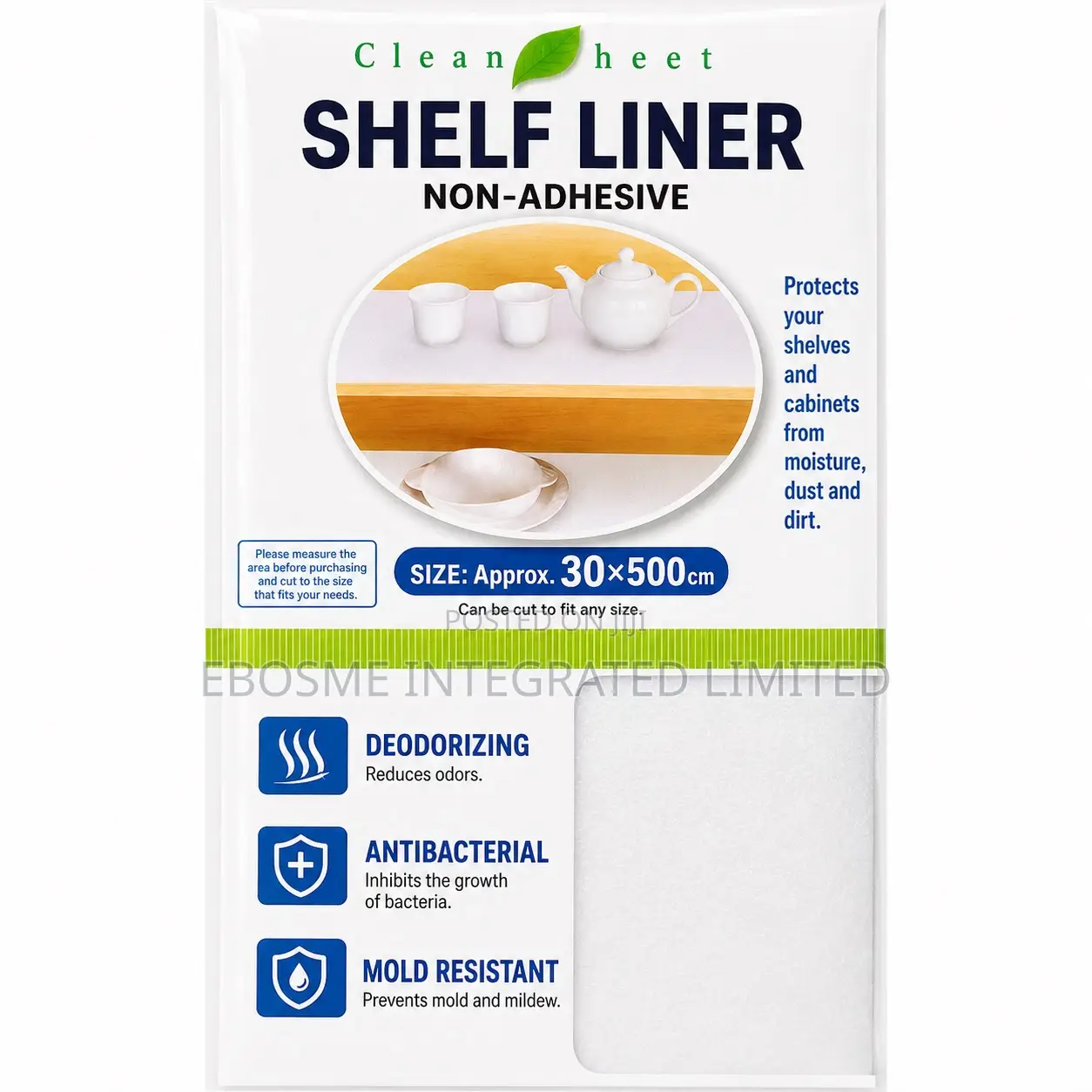 Shelf Liner Sheet – Non-Adhesive Cabinet Shelf Protector