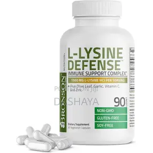 L-Lysine Defense Immune Support Plus Olive Leaf, Garlic, Vit C Zinc