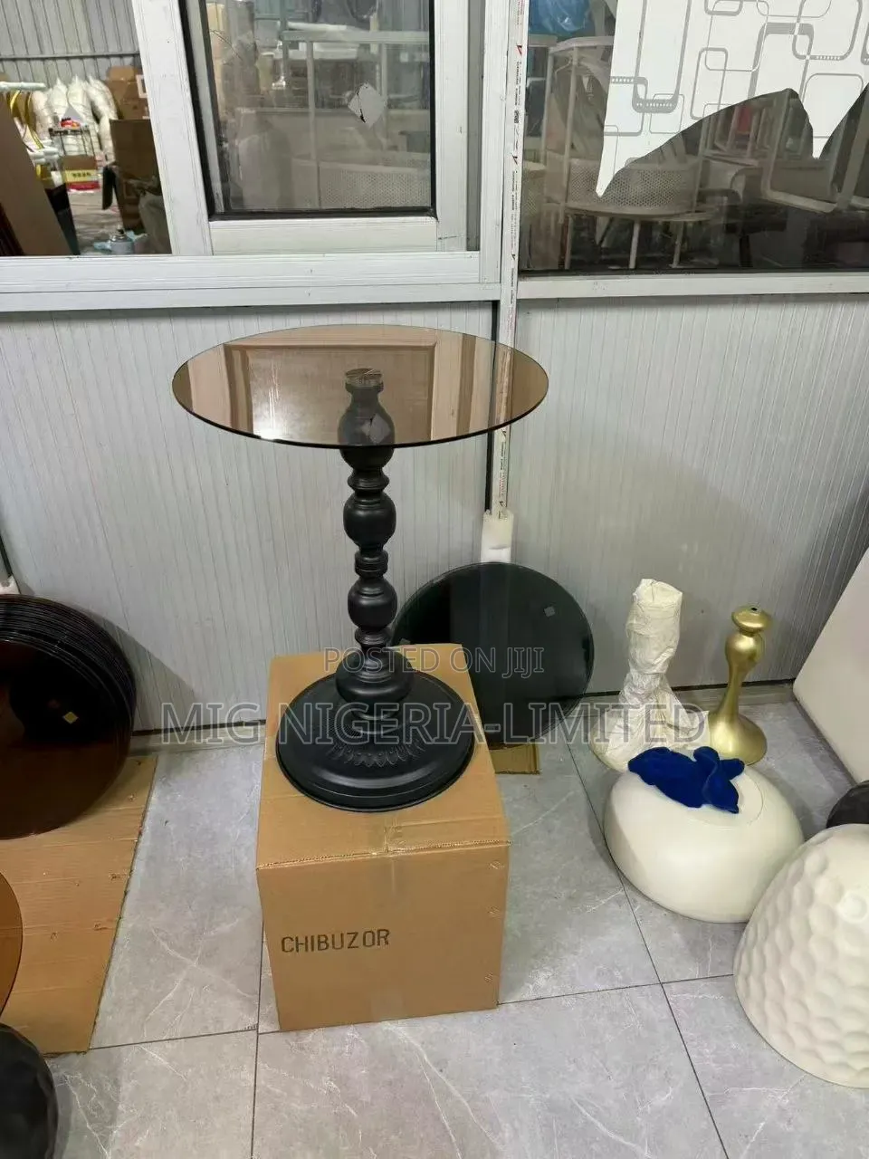 Glass Top Side Table Stool