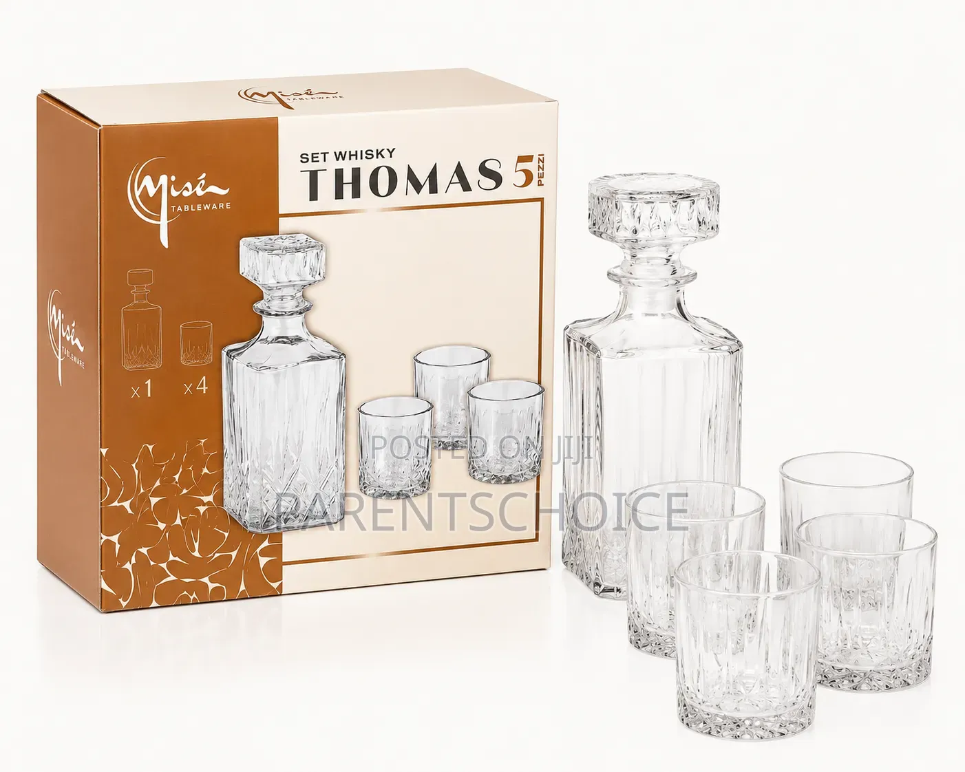 Thomas 5 Whisky Decanter Set – 6 Pieces