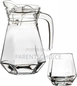 Glass Diamond Water Set – 5 Pieces