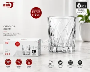 Diamond Glass Carden Cup Set – 6 Pieces (280ml)