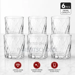 Diamond Glass Carden Cup Set – 6 Pieces (280ml)