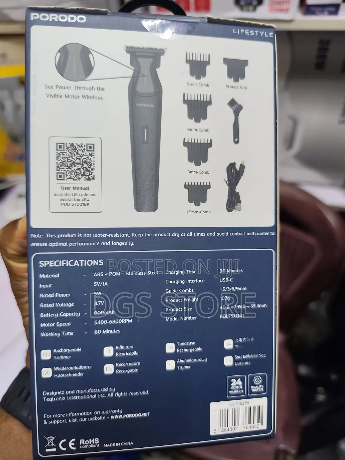 Porodo Spine Rechargeable Trimmer