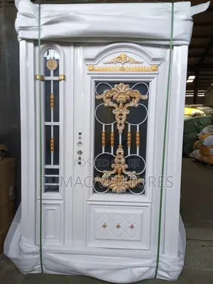 4ft White Glass Security Door