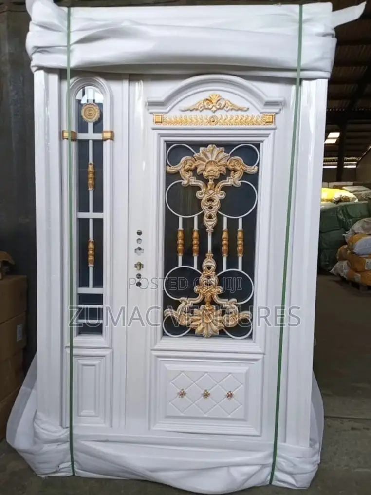 4ft White Glass Security Door