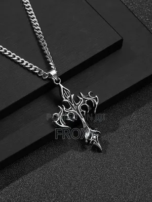 Flame Cross Pendant Necklace