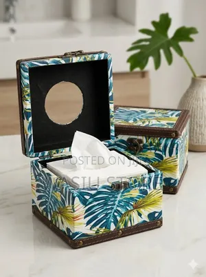 Retro Tropical Leaf Tissue Box