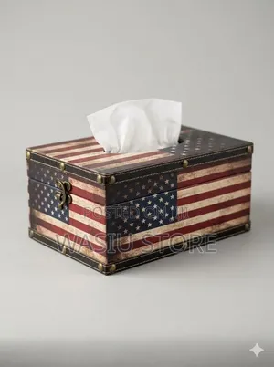 Juvale American Usa Flag Rectangular Tissue Box