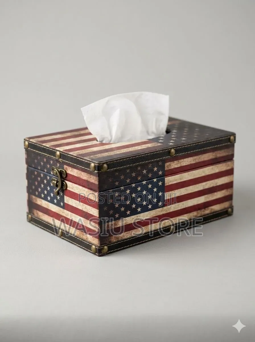 Juvale American Usa Flag Rectangular Tissue Box