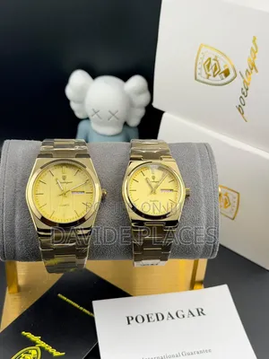 Original Poedagar Couples Chain Watch With Date
