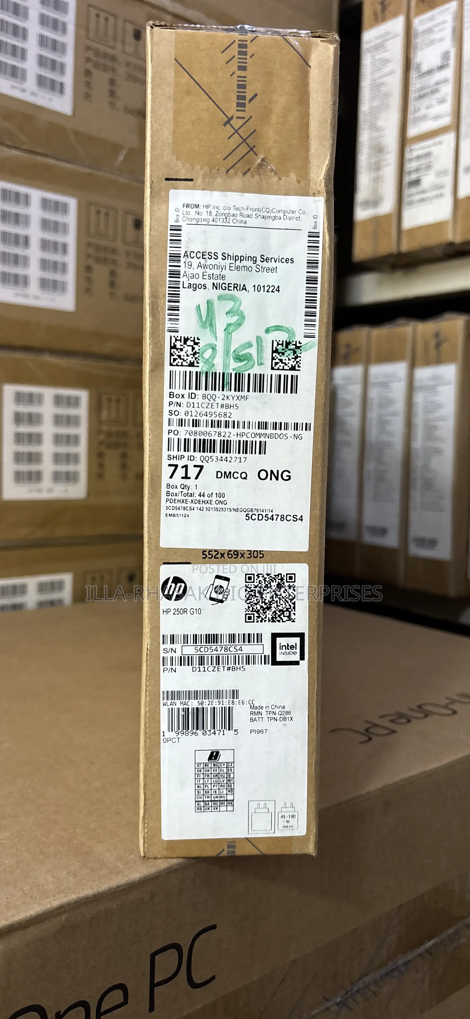 New Laptop HP 250 G10 8GB Intel Core 3 SSD 512GB
