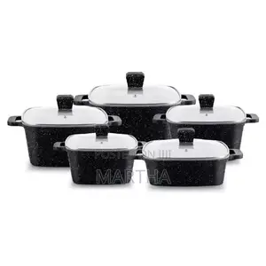 Square Pot 10 Piece Non-stick Pan Aluminum Pot