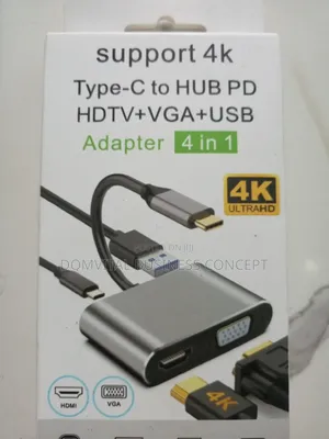 Type C to Hub Pd, Hdtv, Vga, Usb Adapter