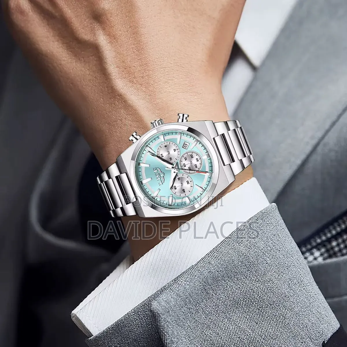 Lige Design Chain Strap Active Chronograph Water Resistant 