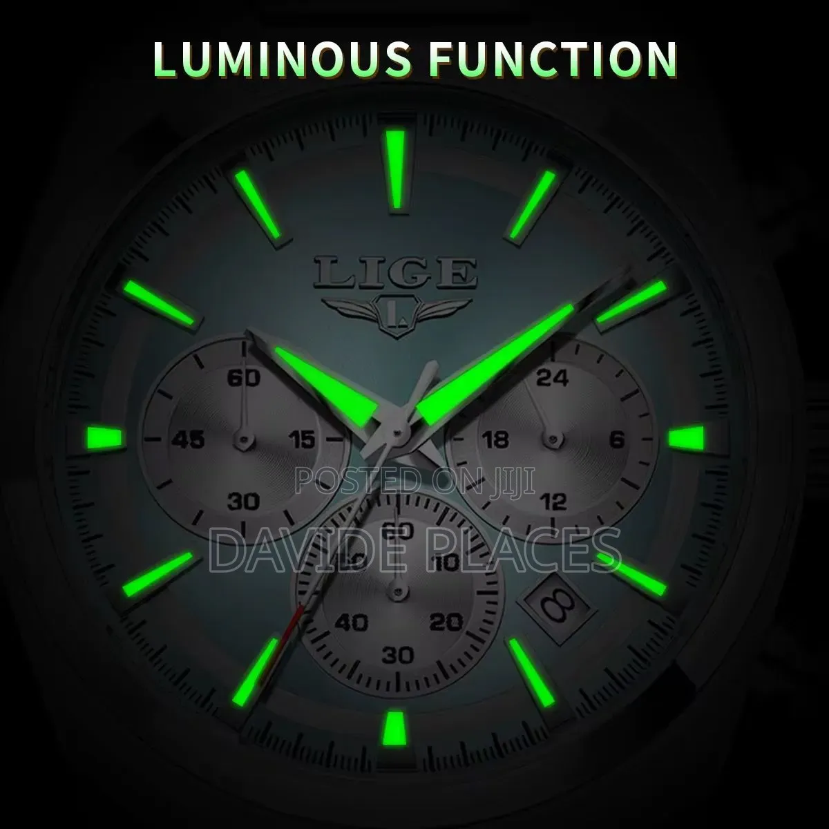 Lige Design Chain Strap Active Chronograph Water Resistant 