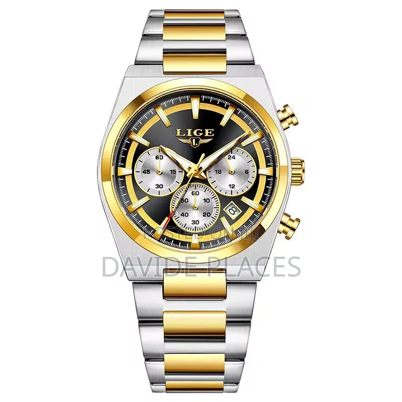 Lige Design Chain Strap Active Chronograph Water Resistant 