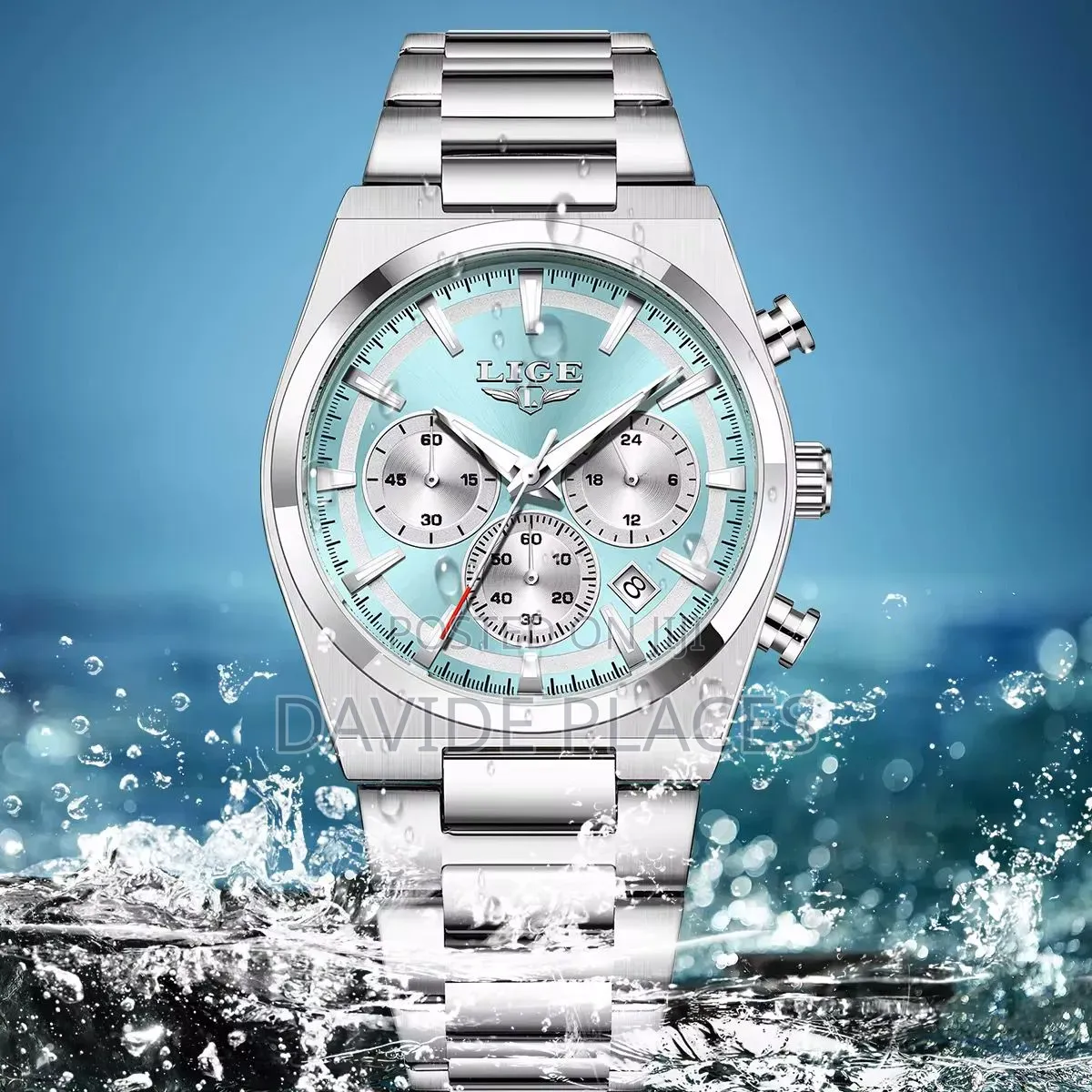 Lige Design Chain Strap Active Chronograph Water Resistant 