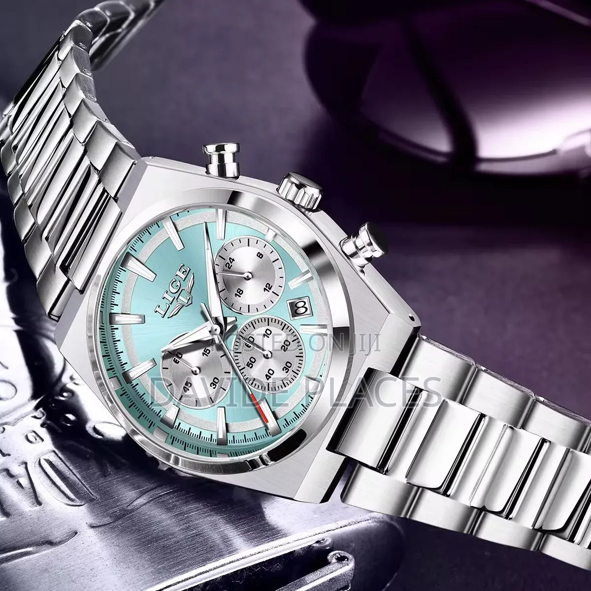 Lige Design Chain Strap Active Chronograph Water Resistant 