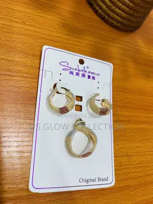 Sunbelle Jewelry Tri-Tone Textured Hoop Earrings and Ring Set