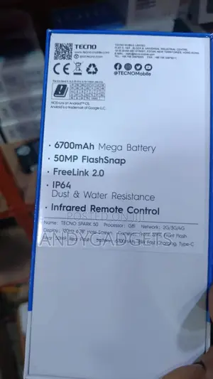 New Tecno Spark 50 128 GB Black