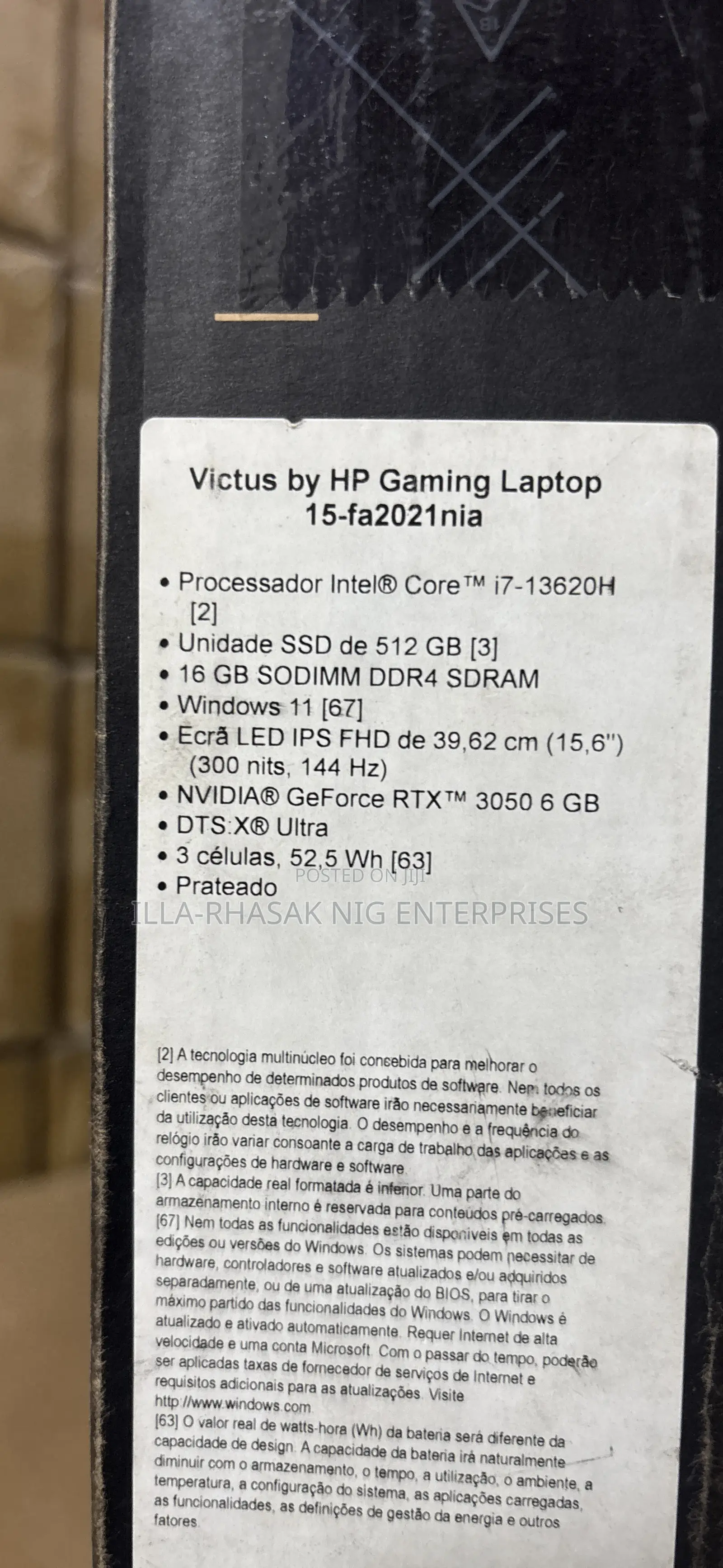 New Laptop HP Victus 15 16GB Intel Core i7 SSD 512GB