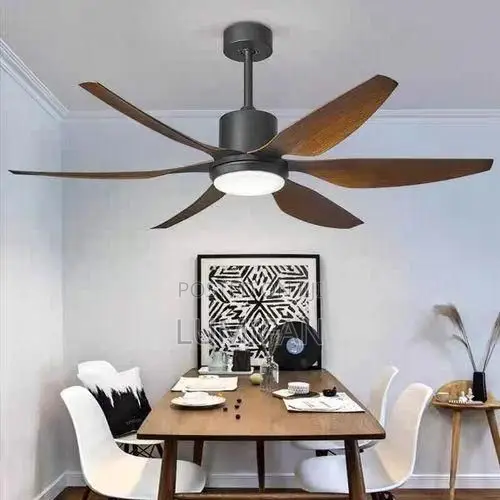 6 Blades Tropical Art Ceiling Fan-Lights + Remote