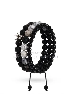 Premium Men’S 3-Piece Stacked Beaded Bracelets Set