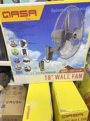 Qasa Ac/Dc Inverter Wall Fan 18” With Remote. 10yrs Waranty